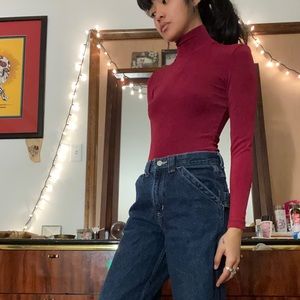 Cute stretchy ribbed turtle neck onesie